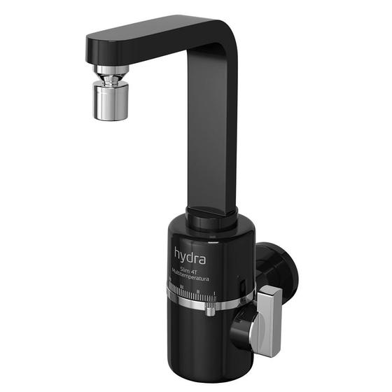 Torneira para Cozinha de Parede Bica Alta Slim 4t 220v Preta Menor preço em Torneira para Cozinha de Parede Bica Alta Slim 4t 220v Preta