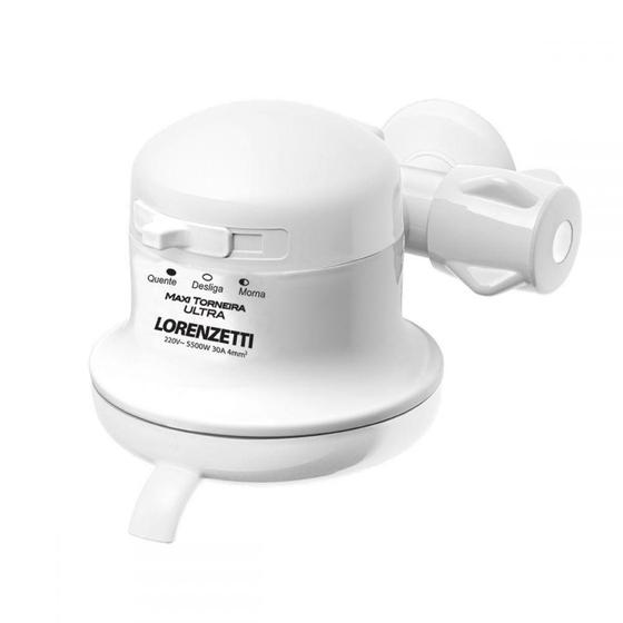 Imagem de Torneira Para Cozinha Elétrica De Parede Maxi Ultra 3 Temperaturas 220V 5500W Branco Lorenzetti