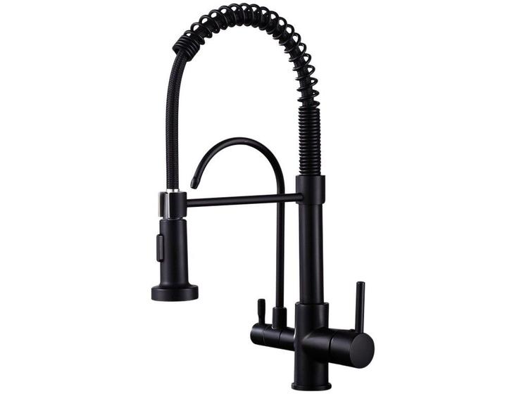 Torneira para Cozinha Gourmet de Mesa Dupla Nell – F-02 PRE Preto
