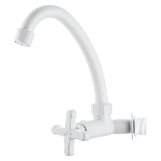 Torneira Para Cozinha Herc 2735 Parede 1/2-3/4 Branca Bica Movel Sm Menor preço em Torneira Para Cozinha Herc 2735 Parede 1/2-3/4 Branca Bica Movel Sm