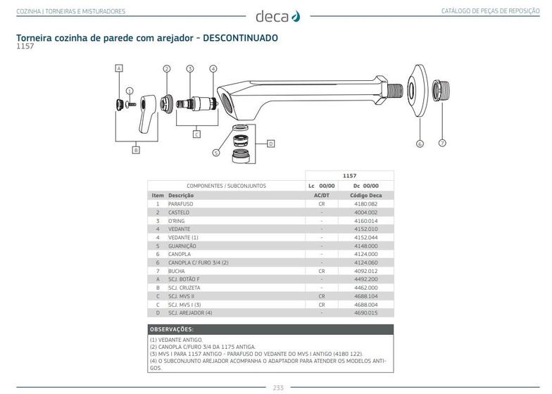 Imagem de Torneira para cozinha parede com arejador dn15/20 branca 1157ebr