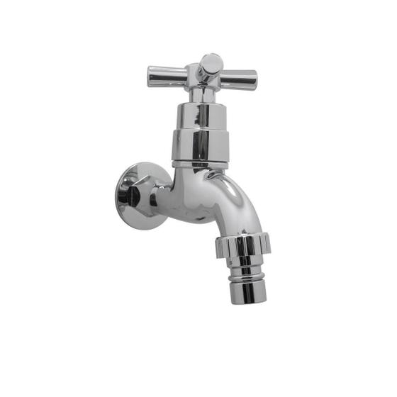 Imagem de Torneira Pia Com Bico Tanque Externa Parede Cromado 1/4V Abs