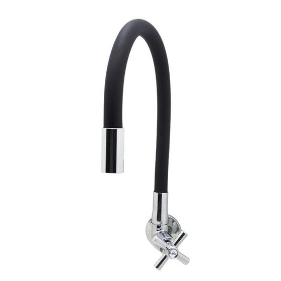 Imagem de Torneira Pia Cozinha Parede Gourmet Color Preto Fosco 1/4V