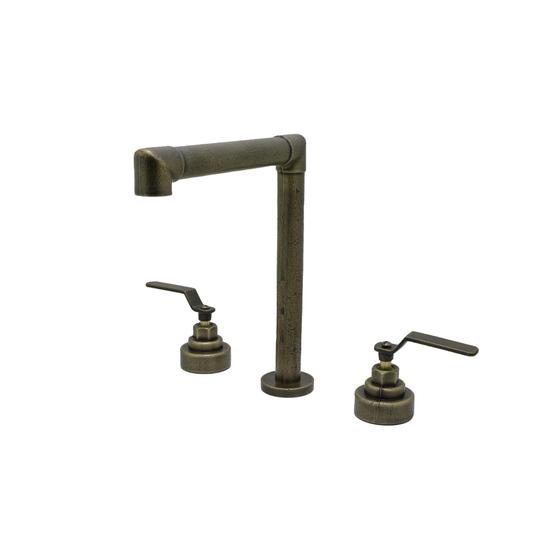 Imagem de Torneira Pia Misturador Lavatório Banheiro Mesa Industrial Rustica Dourado Ouro Velho Metal Luxo