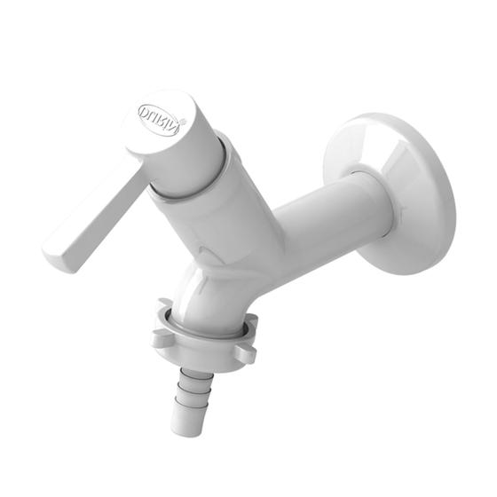 Imagem de Torneira Tanque Com Bico Ándria Tamanho 10 cm Com Bitola 1/2" - 3/4" Branco Durín