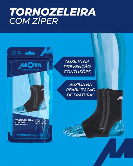 Imagem de Tornozeleira com Zíper Preta Mova