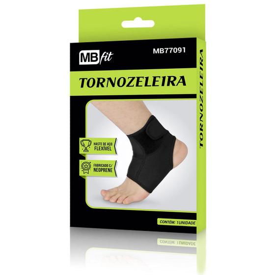 Imagem de Tornozeleira Flexível e Ajustável Preta Neoprene