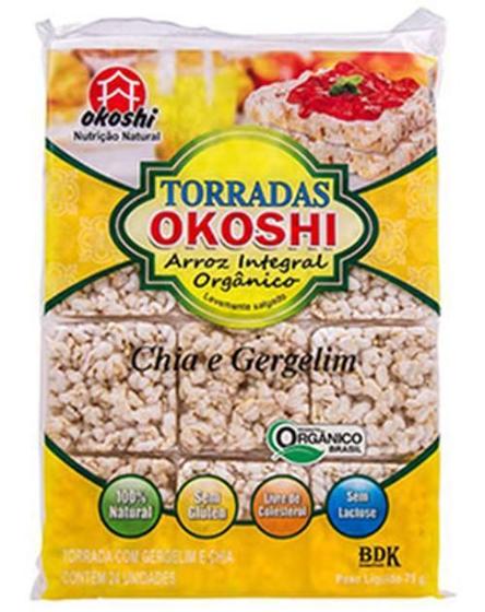 Imagem de Torrada Arroz Integral Orgânico Com Chia/Gergelim Okoshi 75G