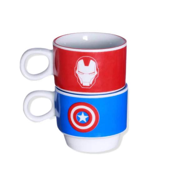 Imagem de Torre 2 Xícaras Vingadores Porcelana 150Ml Oficial Marvel