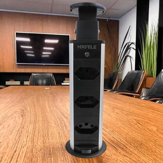 Torre 3 Tomadas Hafele Retrátil De Embutir Multiplug Preta - Torre de ...