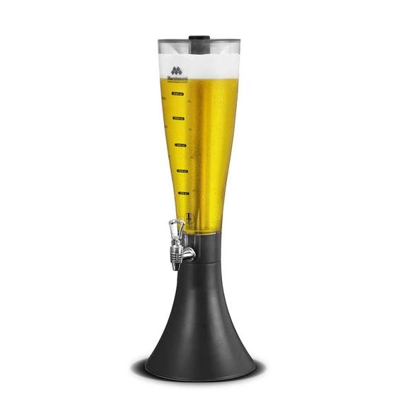 Imagem de Torre de Chopp Marchesoni MarcBeer 2,5 Litros com Sistema Giratório 360 para Autosserviço e Refil de Aço Congelante Preto