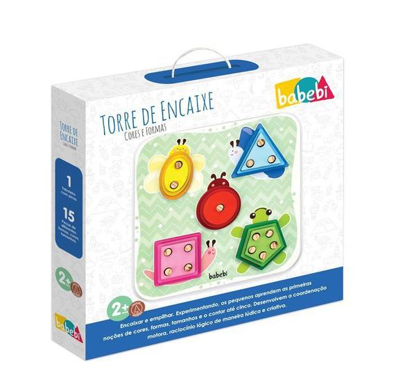 Imagem de Torre de Encaixe Cores e Formas - Babebi 6035