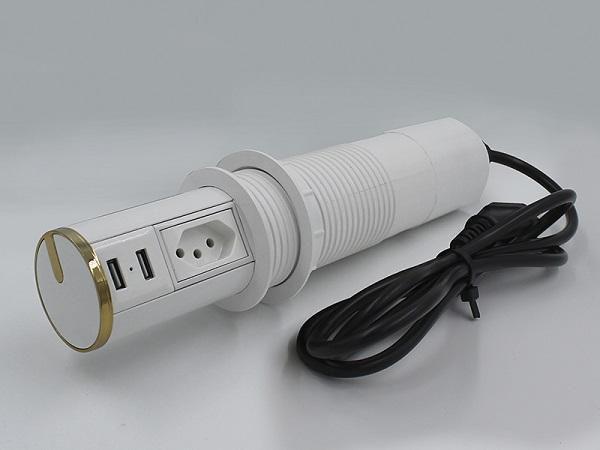 Imagem de Torre De Tomada Automática USB Multiplug 10A Branca/Dourado