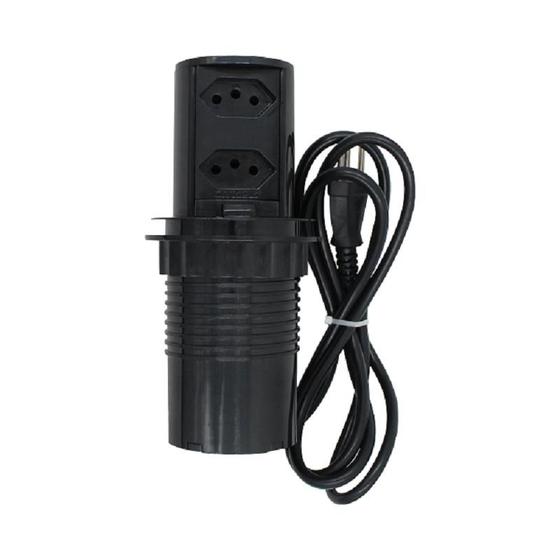 Imagem de Torre de Tomada Embutir Pop 2 Tomadas 20a Preta