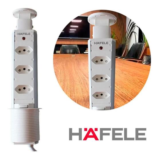Torre De Tomada Hafele Retrátil De Embutir Multiplug Branca Menor preço em Torre De Tomada Hafele Retrátil De Embutir Multiplug Branca