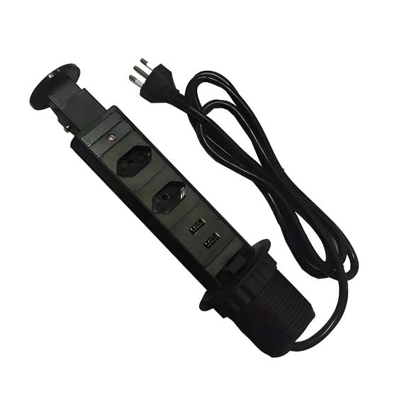 Torre de Tomada Multiplug 2 Tomadas e 2 USB Bivolt Menor preço em Torre de Tomada Multiplug 2 Tomadas e 2 USB Bivolt