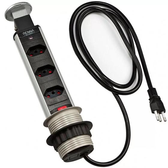 Torre De Tomada Retrátil Multiplug Embutir Mesa Granito Bivolt - 3 Tomadas Menor preço em Torre De Tomada Retrátil Multiplug Embutir Mesa Granito Bivolt - 3 Tomadas