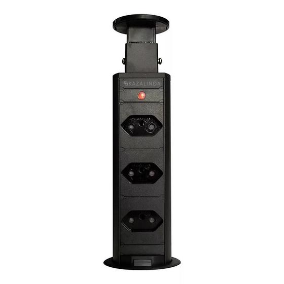 Torre De Tomada Retrátil Multiplug Embutir Mesa Granito Preta Menor preço em Torre De Tomada Retrátil Multiplug Embutir Mesa Granito Preta