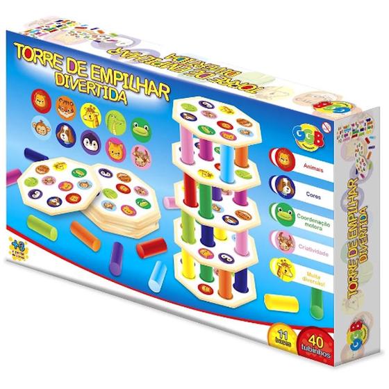 Imagem de Torre Divertida Animais Brinquedo Educativo Infantil