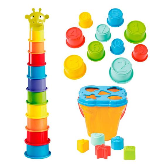 Imagem de Torre Girafa Brinquedo De Encaixar Formas E Letras Para Bebê - Maptoy