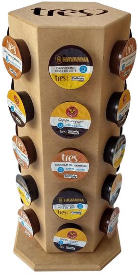 Imagem de TORRE GIRATÓRIA ORGANIZADOR PORTA CÁPSULAS DE CAFÉ TRÊS CORAÇÕES - Capacidade 30 caps