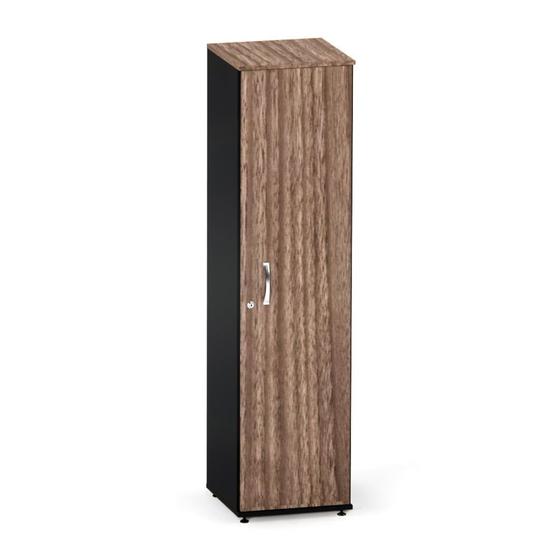 Imagem de Torre Nicho De Madeira Com Porta P25 Pandin 160 CM Walnut e Preto