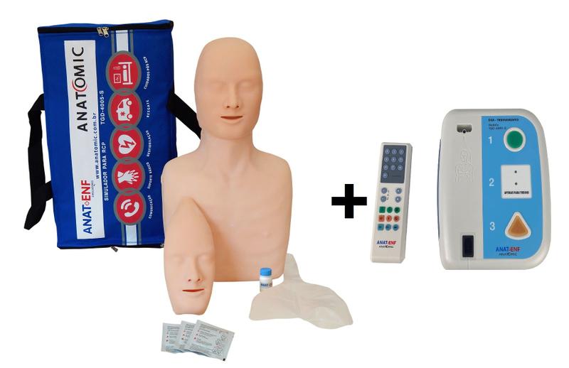 Imagem de Torso de rcp com simulador dea para treinamento