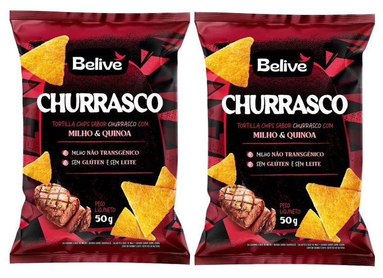 Imagem de Tortilla Chips Belive Snack Churrasco 50g KIT C/2 Unidades