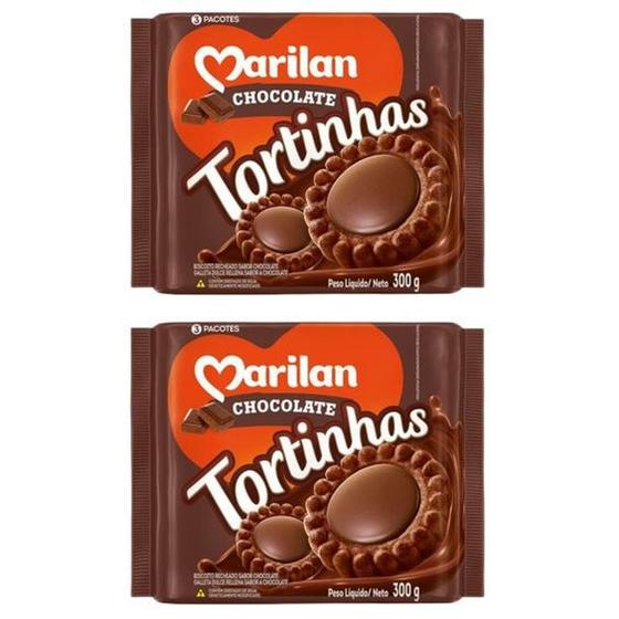 Imagem de Tortinha Crocante Recheado Creme Sabor Chocolate 2 Un 300g