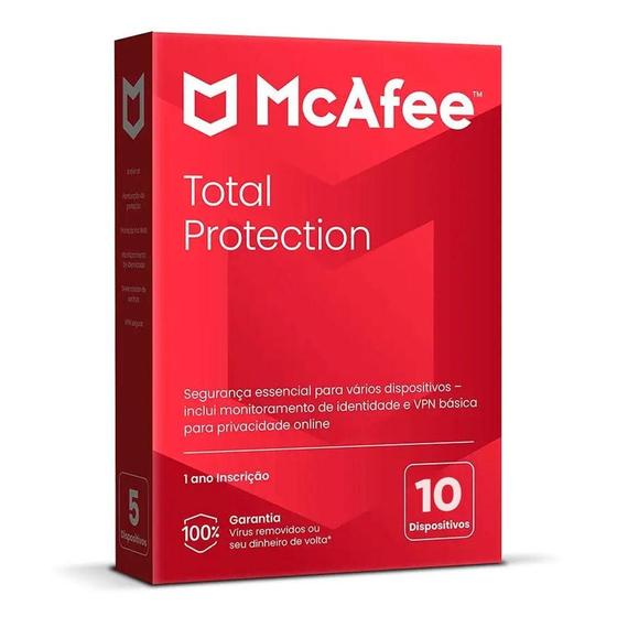 Imagem de Total Protection Mcafee 10 Dispositivos 12 Meses Produto