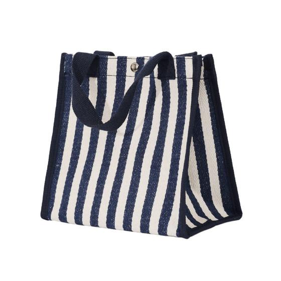 Imagem de Tote Bag Listrada Simples Japonesa - Mochila Portátil e Resistente