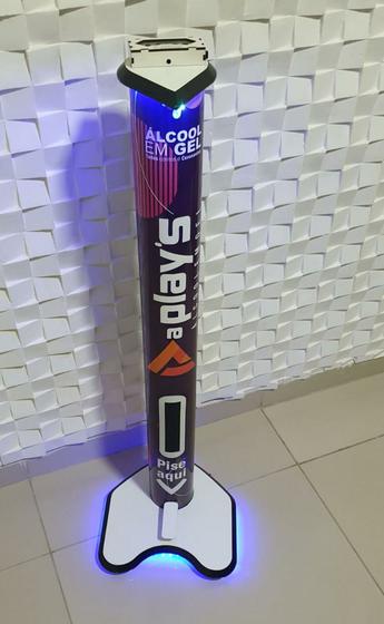 Imagem de TOTEM DE ÁLCOOL EM GEL AZUL MUSICAL COM LED - 1 metro por 0,30cm