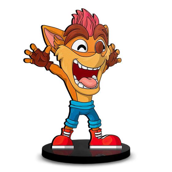 Imagem de Totem Médio Boneco Crash Bandicoot Woah Crash 14cm + Base