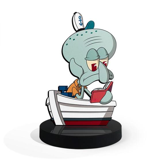 Imagem de Totem Pequeno Boneco Lula Molusco Bob Esponja 7cm + Base