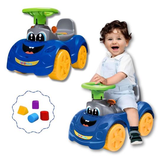 Imagem de Totokinha Sport Infantil Azul Menino Cardoso Toys Carrinho De Com Blocos Formas Geometrica Triciclo Interativo