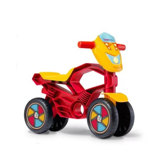 Imagem de Totokross Bicicleta Bebê Treina Equilíbrio 4 Rodas Andador Rosa E Vermelho - Cardoso