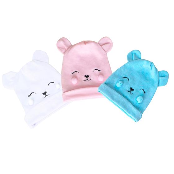 Touca Bordada Para Bebê Recém Nascido Menina Menino 01 Peça