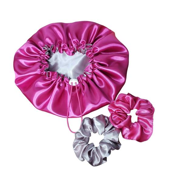 Imagem de Touca de Cetim Dupla Face Antfrizz com Regulador e Scrunchie