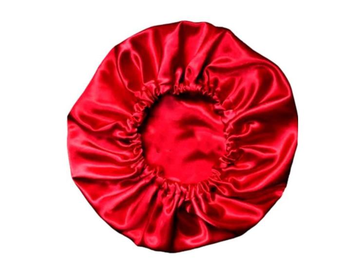 Imagem de Touca De Cetim Dupla Face Com Regulador Ajustável Vermelho