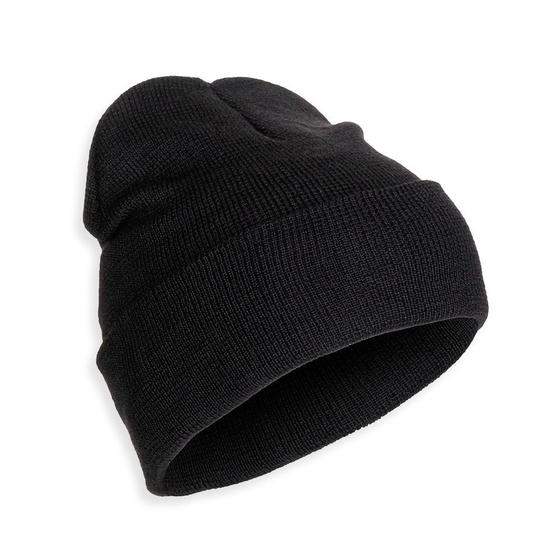 Imagem de Touca de Frio Lisa Gorro de Lã para Inverno Unissex Preta