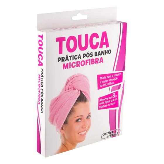 Imagem de Touca de Microfibra Pós-Banho Rosa - Jolitex Ternille