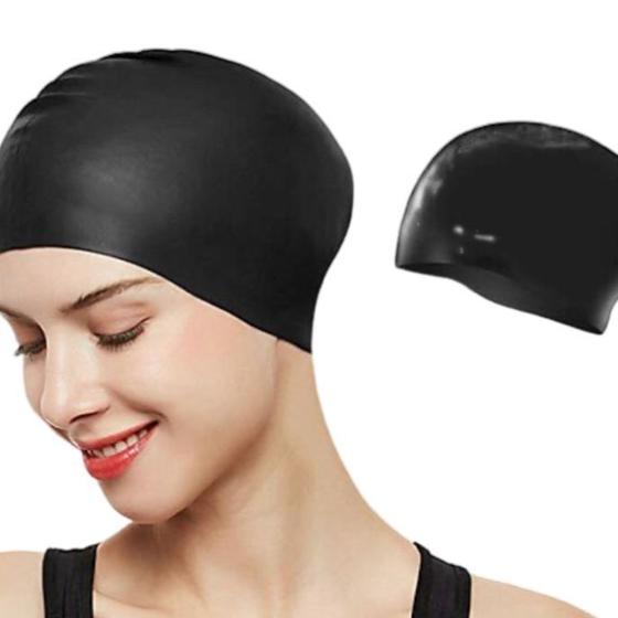 Imagem de Touca de natação em silicone lisa ideal para piscinas profissionais ou amadores resistente