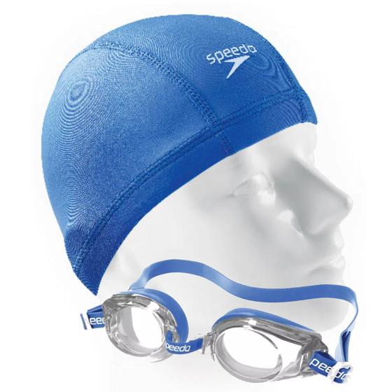 Imagem de Touca De Natação Hidroginastica Speedo Xtrafit + Óculos Azul