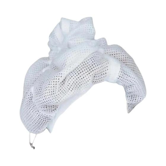 Imagem de Touca De Secar Cabelo Ajustável E Reutilizável De Malha Com Cordão Para Plopping E Banho