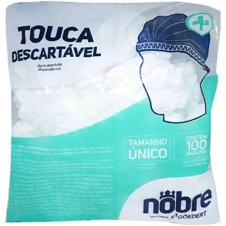 Imagem de Touca Descartável TNT sanfonada 100 unidades Elástico Duplo de procedimento - Branca