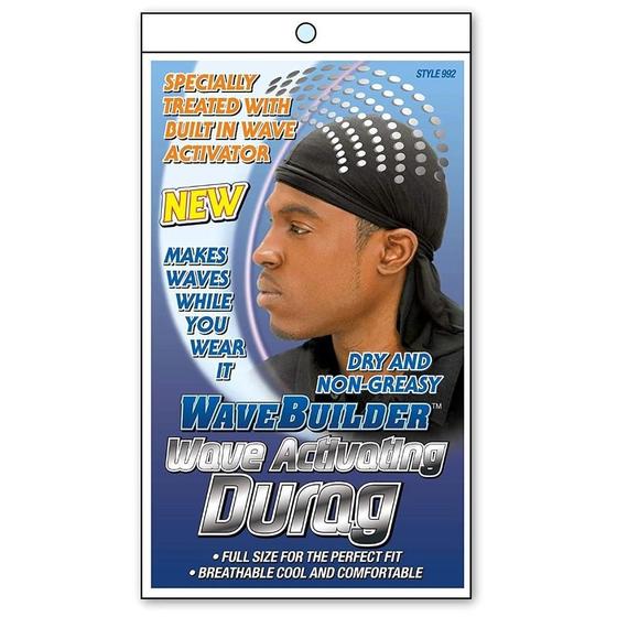 Imagem de Touca Durag Dry Non Greasy Wavebuilder Preta