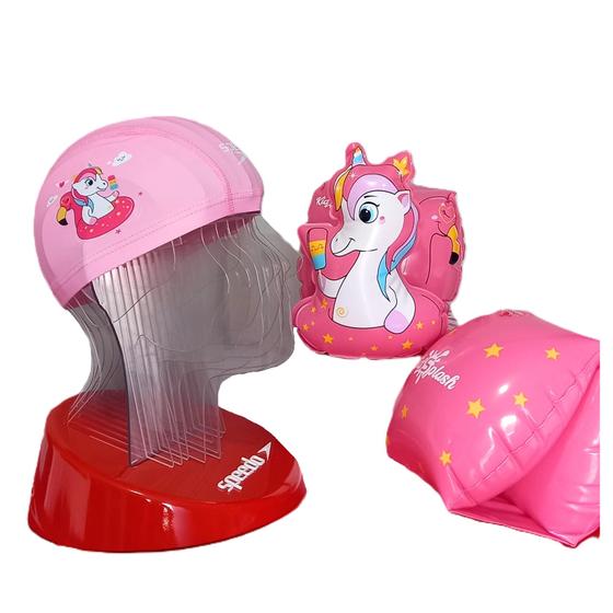 Imagem de Touca e boia unicórnio kit