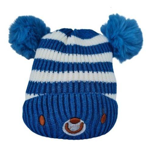 Imagem de Touca Gorro Forrada Infantil Bebe Com Pompom Urso Quentinha