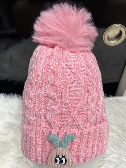 Imagem de Touca Gorro Infantil de Frio inverno Forrada Pompom menino menina(6mese-8anos)