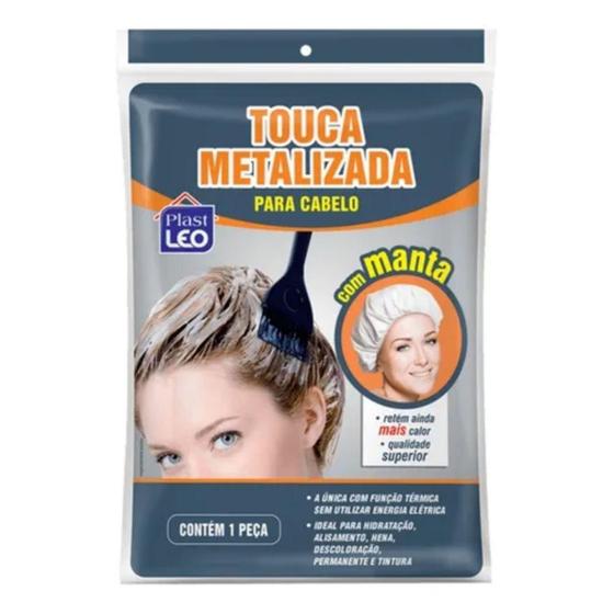 Imagem de Touca Metalizada Para Cabelo Com Manta Plast Leo